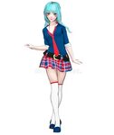 Anime Doll Japanese Anime Schoolgirl Big Blue Eyes Stock Ill